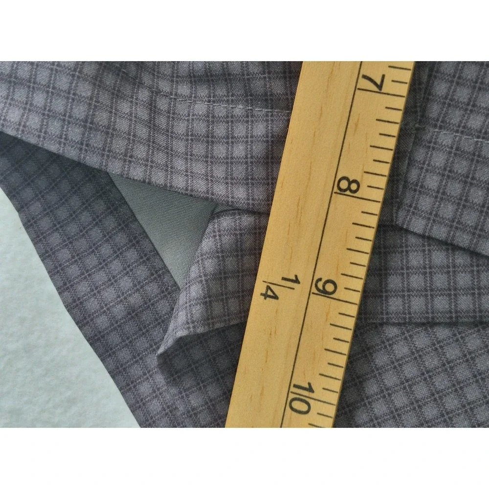 PGA Tour Golf Shorts Mens 40 Gray Check Performance Stretch Flat Front Casual